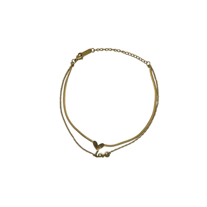 Double Layered Heart Love Omega Chain Anklet