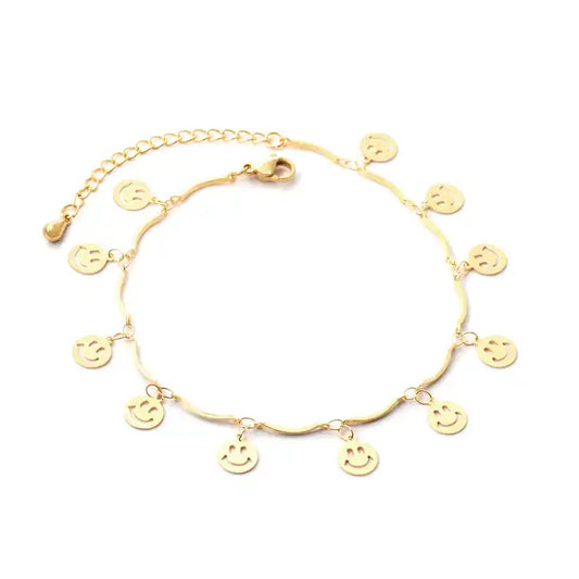 Smiley Freeform Chain Anklet