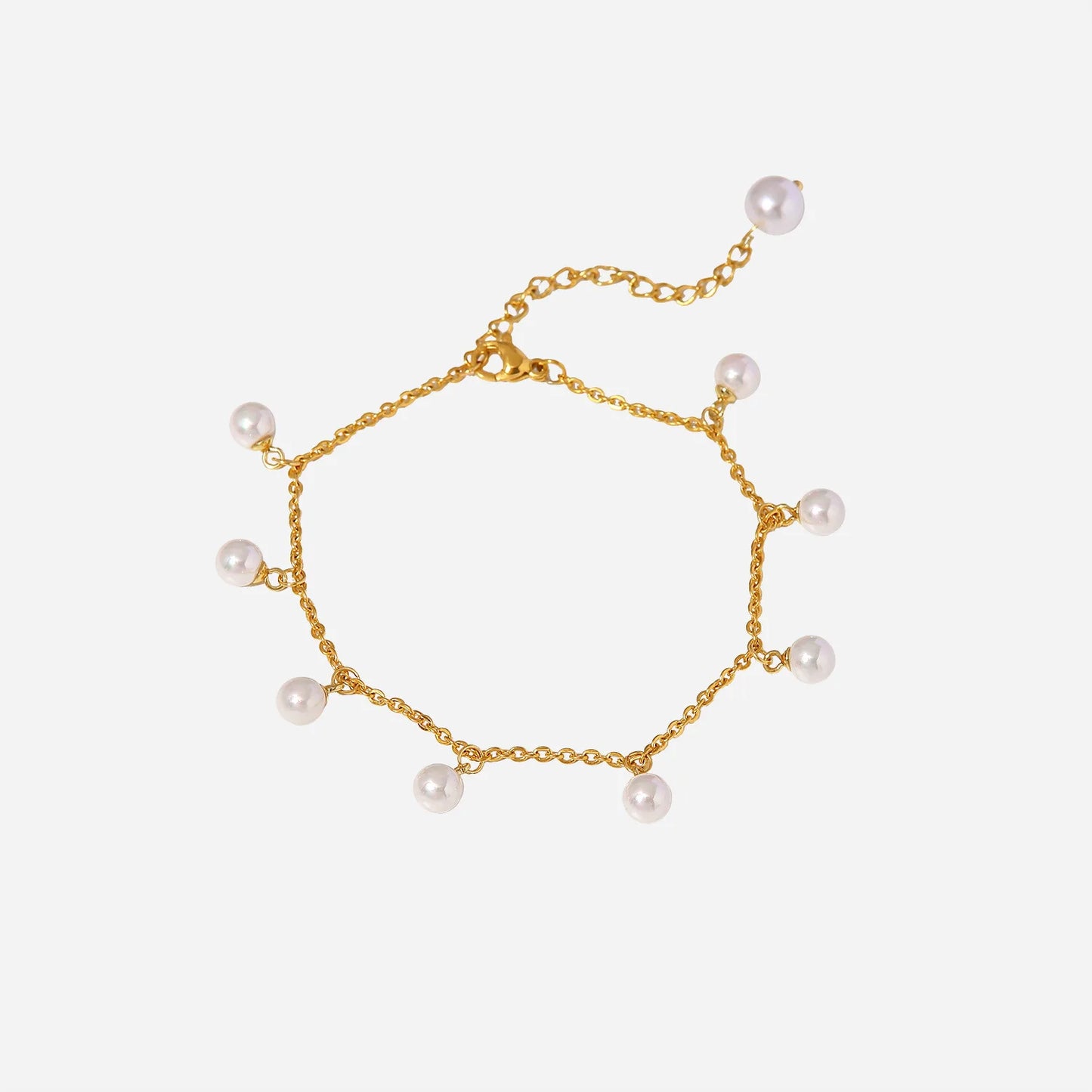 Pearl Charm Tassel Anklet