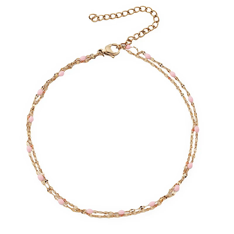 Pink Drop Anklet