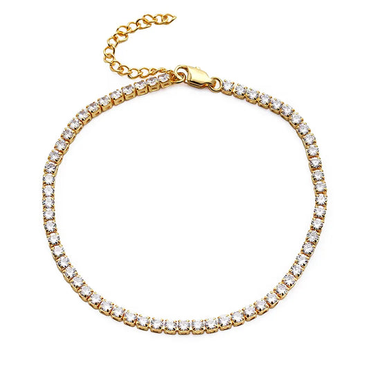 Baguette Tennis Chain Anklet