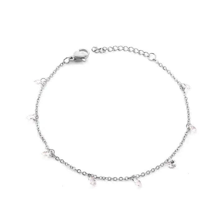 Petite Rhinestone Cable Link Chain Bracelet